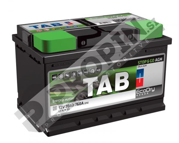 Akumulator TAB ECODRY STOP & GO AGM 70Ah 760A